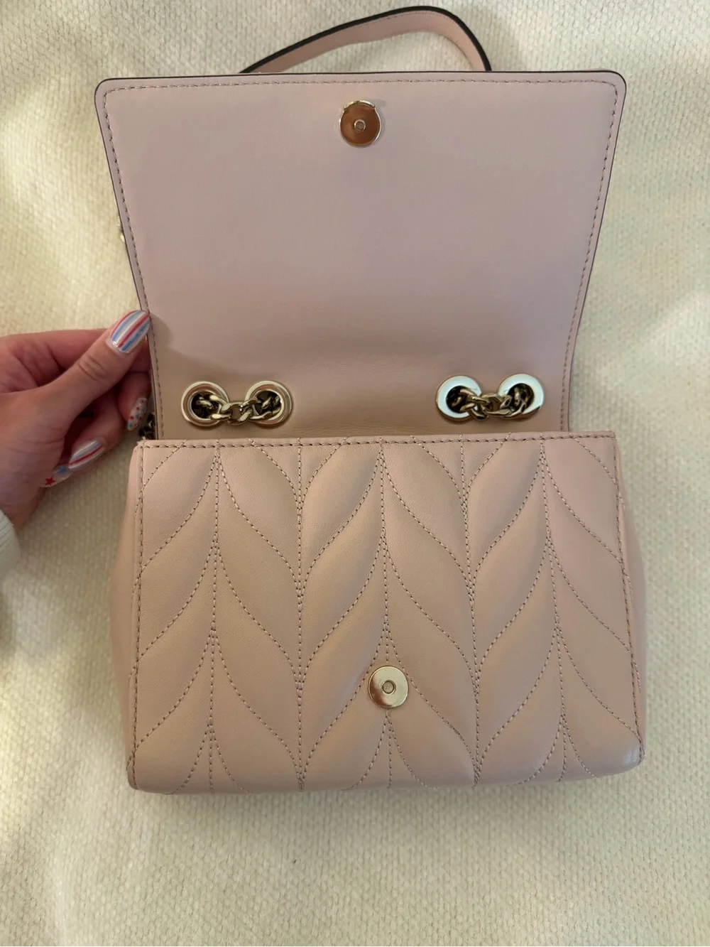 kate spade quilted leather crossbody bag and card pouch - dusty rose